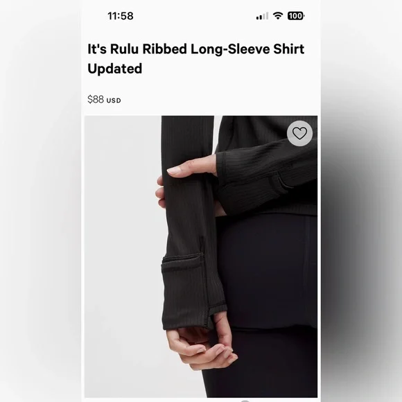 Lululemon Ribbed Long Sleeve Shirt - Picture 2 of 11